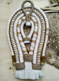 Imagem do produto Mini Cocar Decoração Têxtil Macramê Personalizado 20cm x 40cm